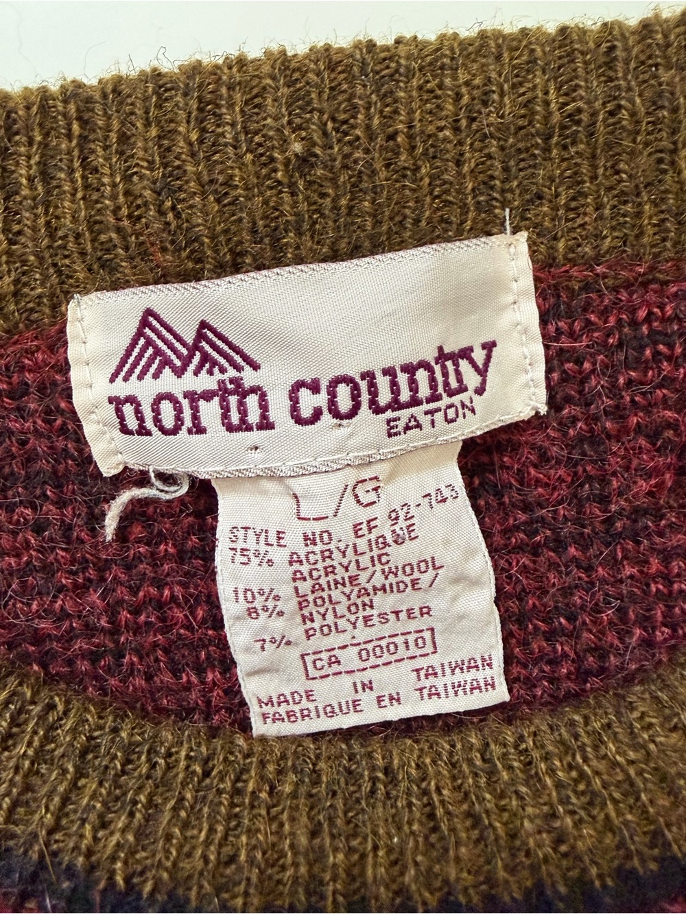 VINTAGE NORTH COUNTRY BY EATON CAT 🐈🐱 SWEATER SIZE L - Picture 6 of 8